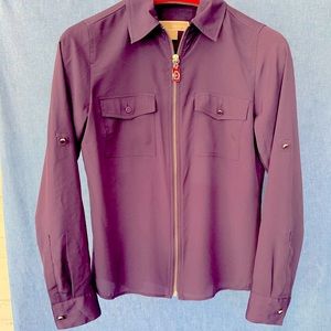 Michael Kors light purple front zip jacket